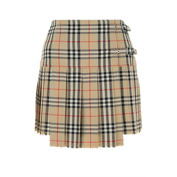 Burberry Women Embroidered Wool Mini Skirt